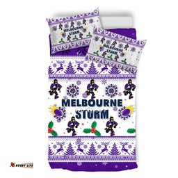 Melbourne Storm Christmas Bedding Set - Melbourne Storm Special Ugly Christmas Bedding Set