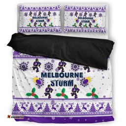 Melbourne Storm Christmas Bedding Set - Melbourne Storm Special Ugly Christmas Bedding Set