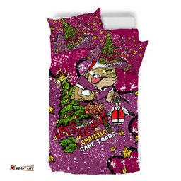 Queensland Cane Toads Christmas Custom Bedding Set - Let's Get Lit Chrisse Pressie Bedding Set