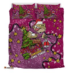 Queensland Cane Toads Christmas Custom Bedding Set - Let's Get Lit Chrisse Pressie Bedding Set