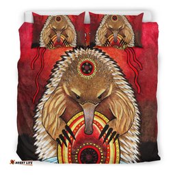 Custom Aboriginal Bedding Set Australian Echidna