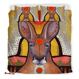 Kangaroo Bedding Sets, Aboriginal Patterns Sun Drawing Painting