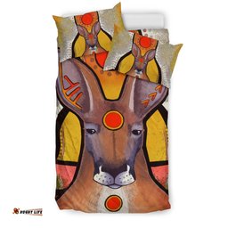 Kangaroo Bedding Sets, Aboriginal Patterns Sun Drawing Painting