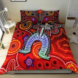 Australia NAIDOC Week Bedding Set Australian Aboriginal Dhari Kangaroo Artsy Style