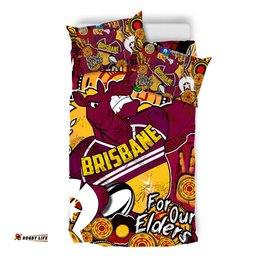 Brisbane Broncos Naidoc Week Custom Bedding Set - Brisbane Broncos Naidoc Week For Our Elders Bronx for Life Sport Style Bedding Set