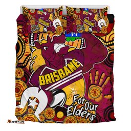 Brisbane Broncos Naidoc Week Custom Bedding Set - Brisbane Broncos Naidoc Week For Our Elders Bronx for Life Sport Style Bedding Set