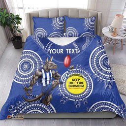 Custom AFL Kangaroos NAIDOC Week Bedding Set Keep The Fire Burning Indigenous Art