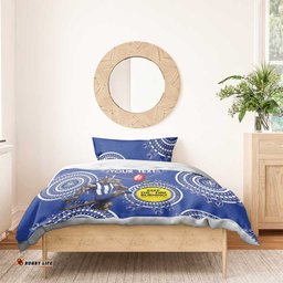 Custom AFL Kangaroos NAIDOC Week Bedding Set Keep The Fire Burning Indigenous Art