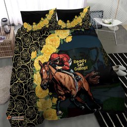 Melbourne Horse Racing Bedding Set Yellow Roses - Ready Set Gallop!