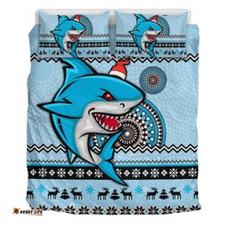 Cronulla-Sutherland Sharks Bedding Set - Australia Ugly Xmas With Aboriginal Patterns For Die Hard Fans