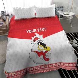 AFL Sydney Christmas Personalised Bedding Set with Swans Mascot Simple Style
