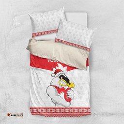 AFL Sydney Christmas Personalised Bedding Set with Swans Mascot Simple Style