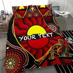 [Custom] Australia Bedding Set - Australia Aboriginal Inspired Dots With Didgeridoo