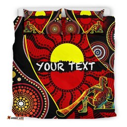 [Custom] Australia Bedding Set - Australia Aboriginal Inspired Dots With Didgeridoo