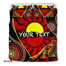 [Custom] Australia Bedding Set - Australia Aboriginal Inspired Dots With Didgeridoo