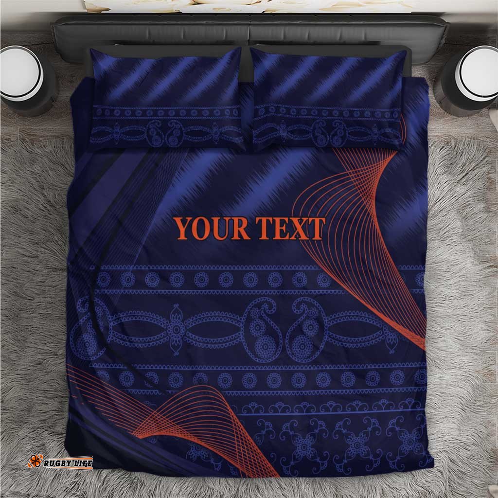 Custom India Cricket Bedding Set Go Men In Blue Sporty Version