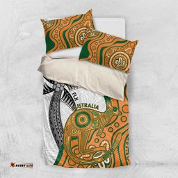 Custom Fiji And Australia Rugby Bedding Set Fijian Palm Tree Mix Aussie Kangaroo