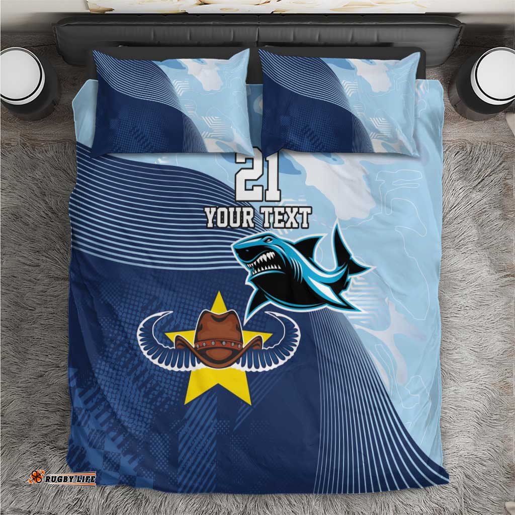 Sharks-Cowboys Rugby Custom Bedding Set Half Dynamic Style