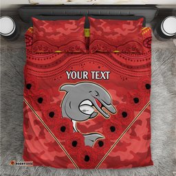 Custom Dolphins Rugby ANZAC Bedding Set Aboriginal and Army Patterns