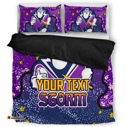 Melbourne Storm Custom Bedding Set - Team With Dot And Star Patterns For Tough Fan Bedding Set