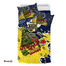 North Queensland Cowboys Christmas Custom Bedding Set - Let's Get Lit Chrisse Pressie Bedding Set