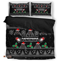 Penrith Panthers Christmas Bedding Set - Penrith Panthers Special Ugly Christmas Bedding Set