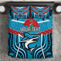 Custom Sharks Rugby ANZAC Bedding Set Gallipoli Soldier With Aboriginal Art