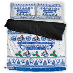 Canterbury-Bankstown Bulldogs Christmas Bedding Set - Canterbury-Bankstown Bulldogs Special Ugly Christmas Bedding Set