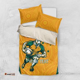 Custom Australia Rugby Bedding Set Wallabies Mascots Sporty Version