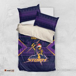 NRL Storm Christmas Custom Bedding Set Minimalism Style