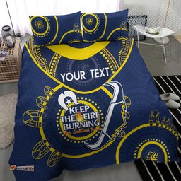 Custom NRL Cowboys NAIDOC Week Bedding Set Keep The Fire Burning Indigenous Art