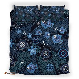 Australia Aboriginal Inspired Bedding Set - Aboriginal Inspired Art Painting And Turtle