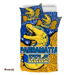 Parramatta Eels Custom Bedding Set - Team With Dot And Star Patterns For Tough Fan Bedding Set