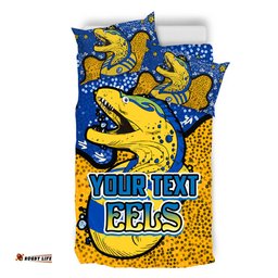 Parramatta Eels Custom Bedding Set - Team With Dot And Star Patterns For Tough Fan Bedding Set