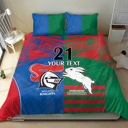 Custom Knights and Rabbitohs Rugby Bedding Set Sporty Style