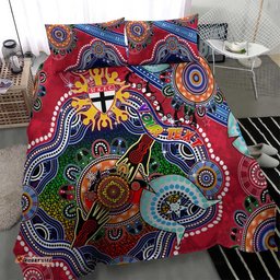 Custom NAIDOC Week 2024 St Kilda Saints Bedding Set Australia Aboriginal Dot Painting DT02