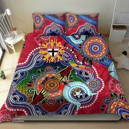 Custom NAIDOC Week 2024 St Kilda Saints Bedding Set Australia Aboriginal Dot Painting DT02