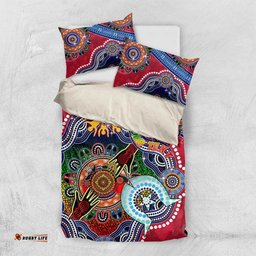 Custom NAIDOC Week 2024 St Kilda Saints Bedding Set Australia Aboriginal Dot Painting DT02