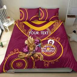 Custom NRL Broncos NAIDOC Week Bedding Set Keep The Fire Burning Indigenous Art