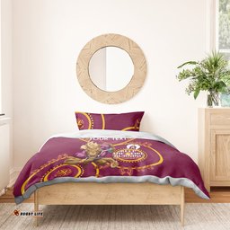 Custom NRL Broncos NAIDOC Week Bedding Set Keep The Fire Burning Indigenous Art