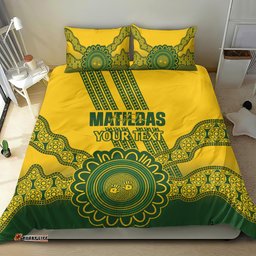 Custom Australia Matildas Bedding Set Aussie Aboriginal Gold Version