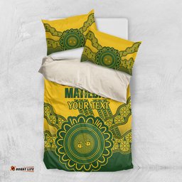 Custom Australia Matildas Bedding Set Aussie Aboriginal Gold Version