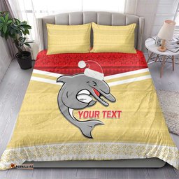 NRL Dolphins Mascot Christmas Personalised Bedding Set God Style