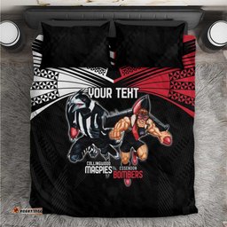 Custom Essendon and Collingwood Bedding Set Together Sporty Style