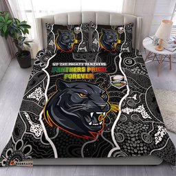 Penrith Panthers Grand Final Custom Bedding Set - Custom Penrith Panthers With Contemporary Style Of Aboriginal Painting Bedding Set