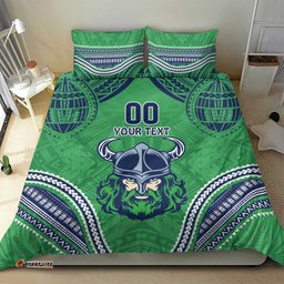 Raiders Rugby Custom Bedding Set With Polynesian Style
