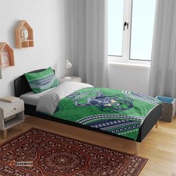 Raiders Rugby Custom Bedding Set With Polynesian Style