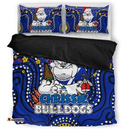 Canterbury-Bankstown Bulldogs Christmas Custom Bedding Set - Christmas Knit Patterns Vintage Jersey Ugly Bedding Set