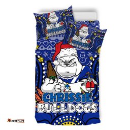 Canterbury-Bankstown Bulldogs Christmas Custom Bedding Set - Christmas Knit Patterns Vintage Jersey Ugly Bedding Set