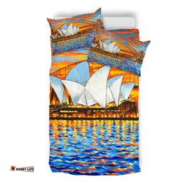 Sydney Travelling Bedding Set - Sydney Opera House Oil Painting Art Bedding Set